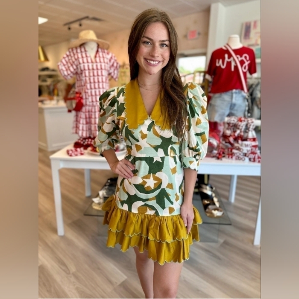 Alden adair Piper scalloped, ruffled mini dress. - Picture 11 of 12